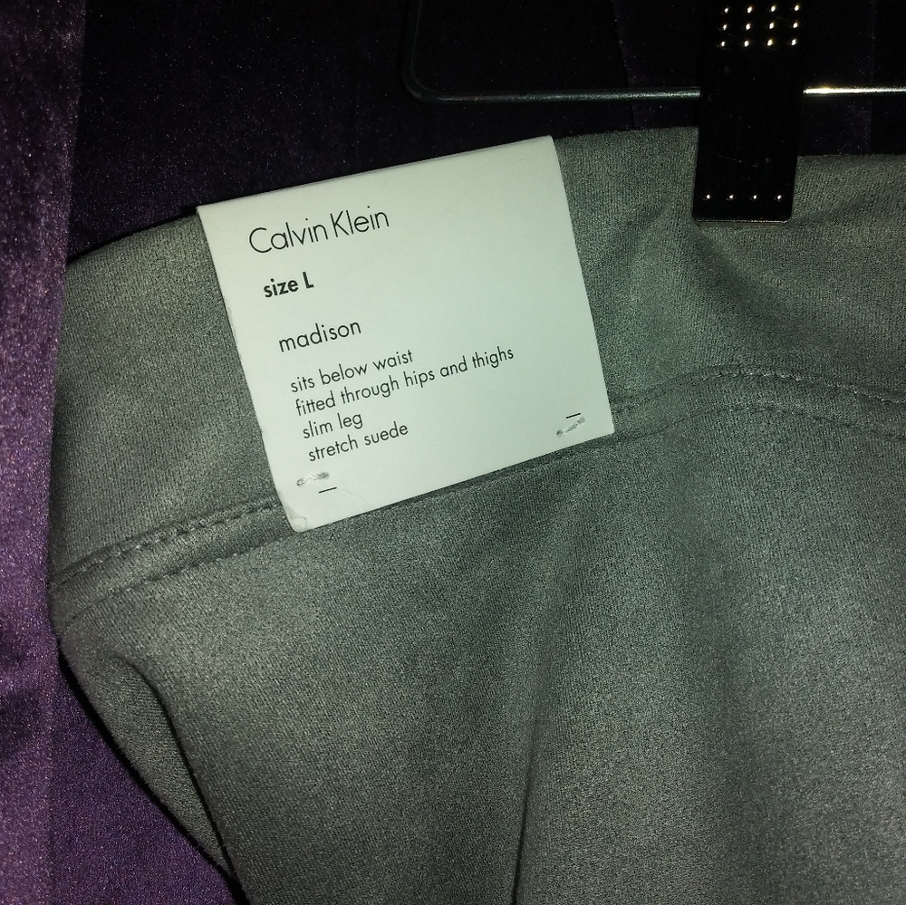 Calvin Klein stretch suede pants